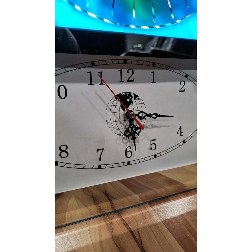 The Last Super Christian Motion Lamp Lighted Mirror With Clock RARE 10.5